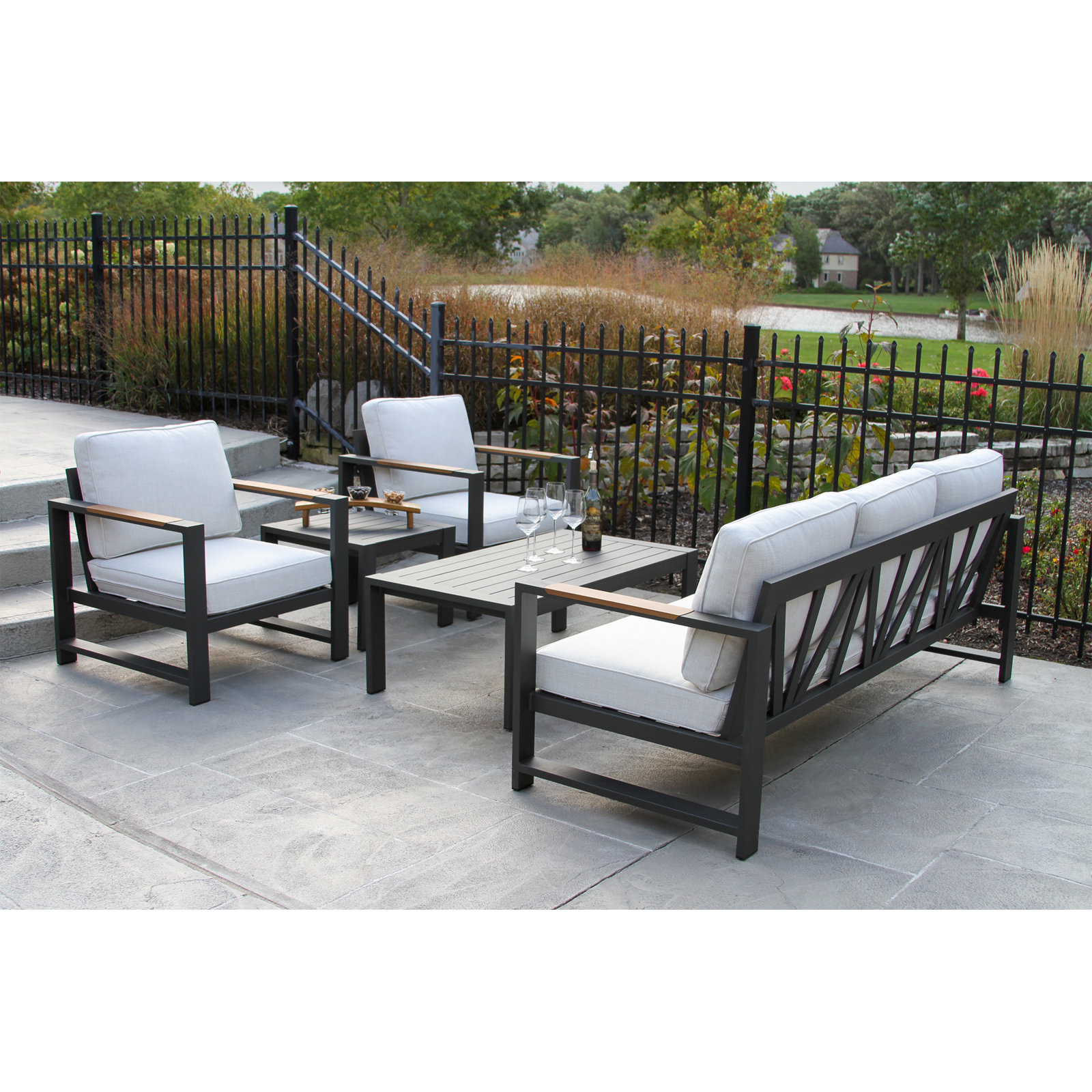 Jayton 47" Patio Table, Black