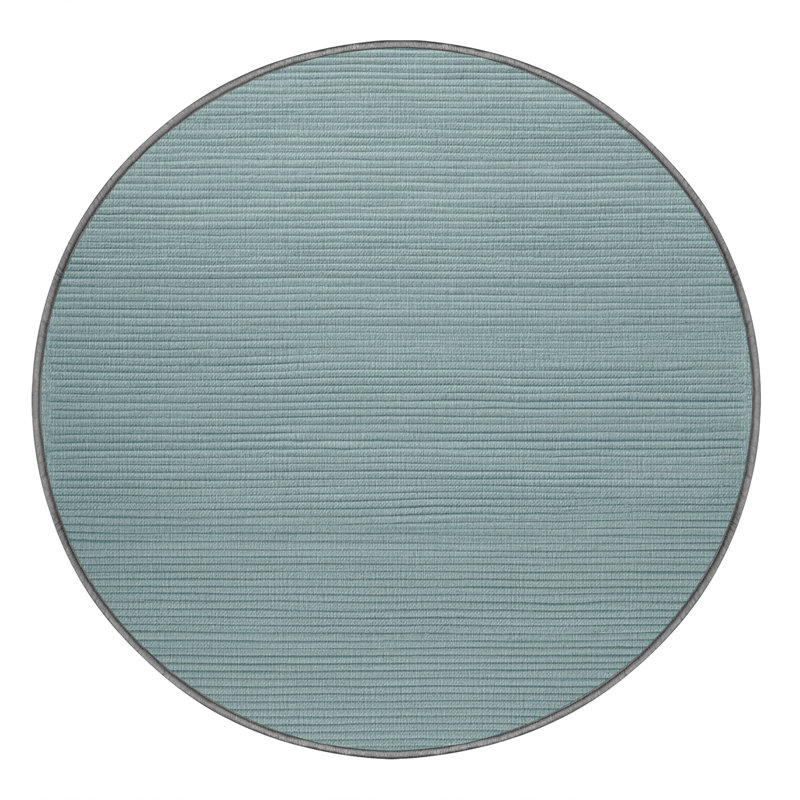 Tapis gris uni lavable à la machine, Rond 8 pi