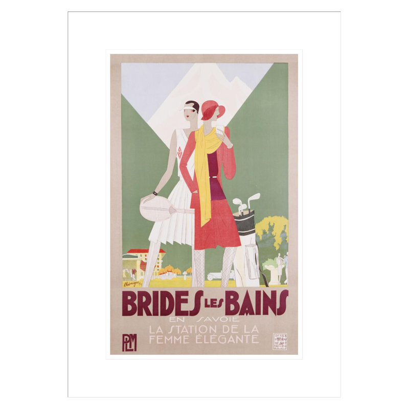 Affiche «Brides les bains PLM» par Leon Benigni, impression giclée encadrée, H 21,75 po x l 15,76 po