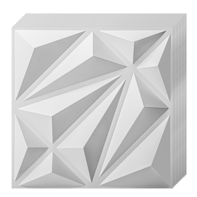 Art3d, paquet de 33 panneaux muraux texturés à losanges 3D, tuiles décoratives en PVC 11,8 po x 11,8 po pour la décoration intérieure (32 pieds carrés / caisse)
