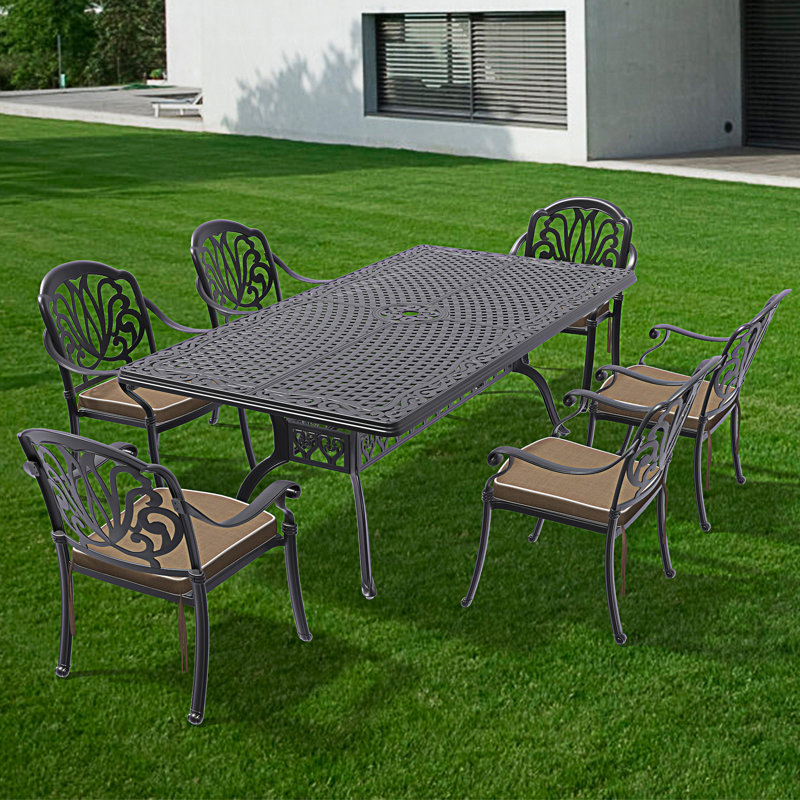 Ensemble de salle à manger 7 pièces avec coussins 7 pièces