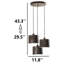 Luminaire suspendu à hauteur réglable 3 lumières