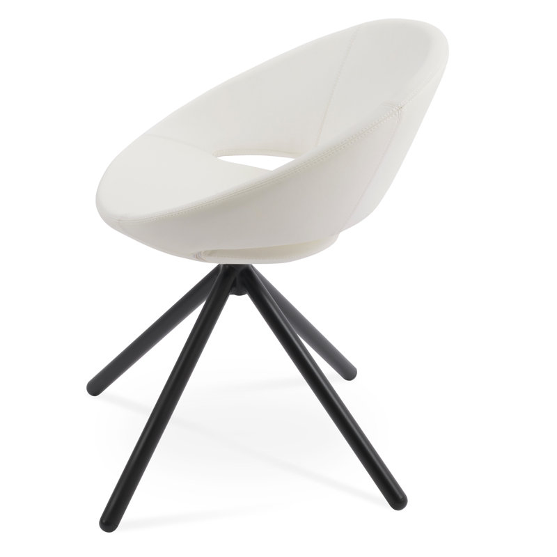 Fauteuil pivotant Crescent, Blanc, Noir