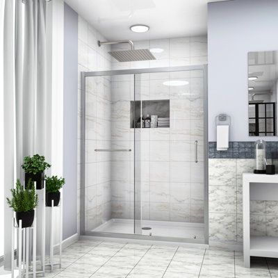 Shower Door Single Sliding Bypass Shower Enclosure, 1/4 In. (6Mm)
