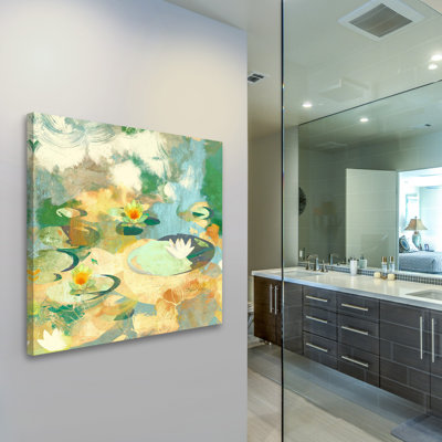 « find a water lily fleuri » par evelia, reproduction d’art sur toile tendue