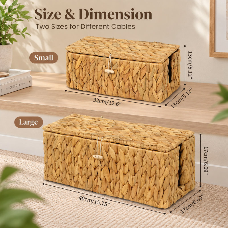 Hand-woven Cable Management Box 2 Pack