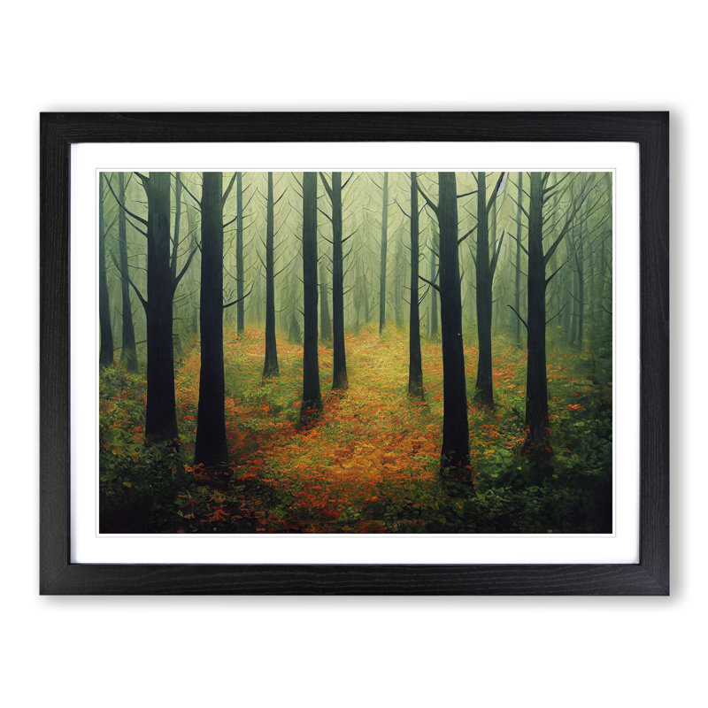 XH1022-6616X Forest Vol.3 - Single Picture Frame Painting, 46cm H x 64cm W x 2cm D, Black