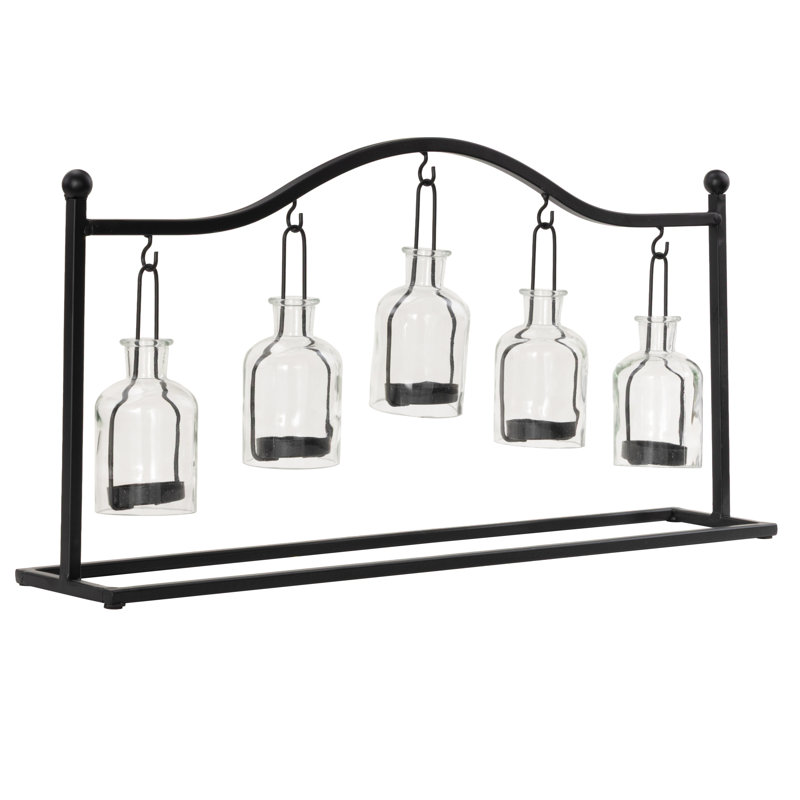 12'' H Tabletop Lantern, Black