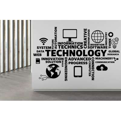 Décalcomanie d'art mural en vinyle technologie, autocollant de carte de circuit imprimé, décoration murale de bureau, autocollant mural de logiciel de gestion, ordinateur de bureau 388RS
