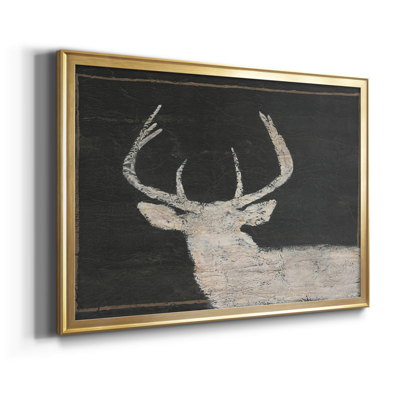 Brow Tine Deer I - ensemble de 2 peintures encadrées, H 30,5 po x l 45 po x P 1 po, Or