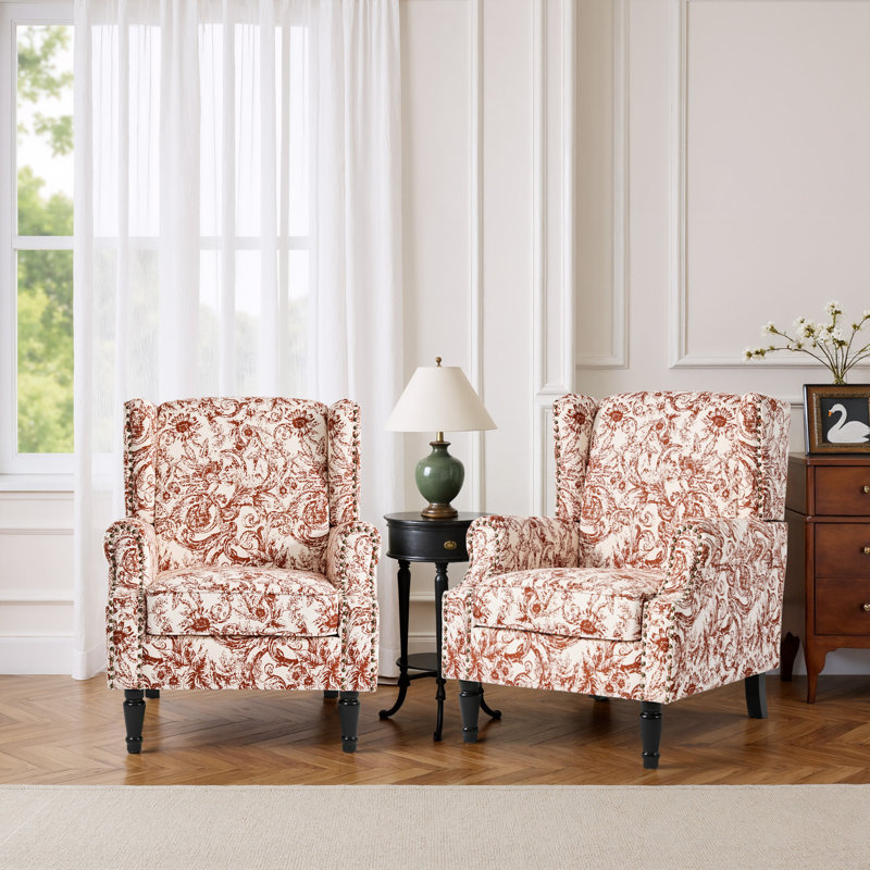 Fauteuil d'appoint à oreilles Duoc Rococo, Rococo Orange