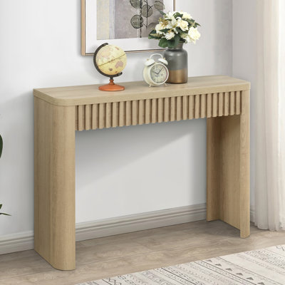 Irwin 39.4" W Mid Century Modern Rectangular Console Table with Fluted Front by Latitude Run