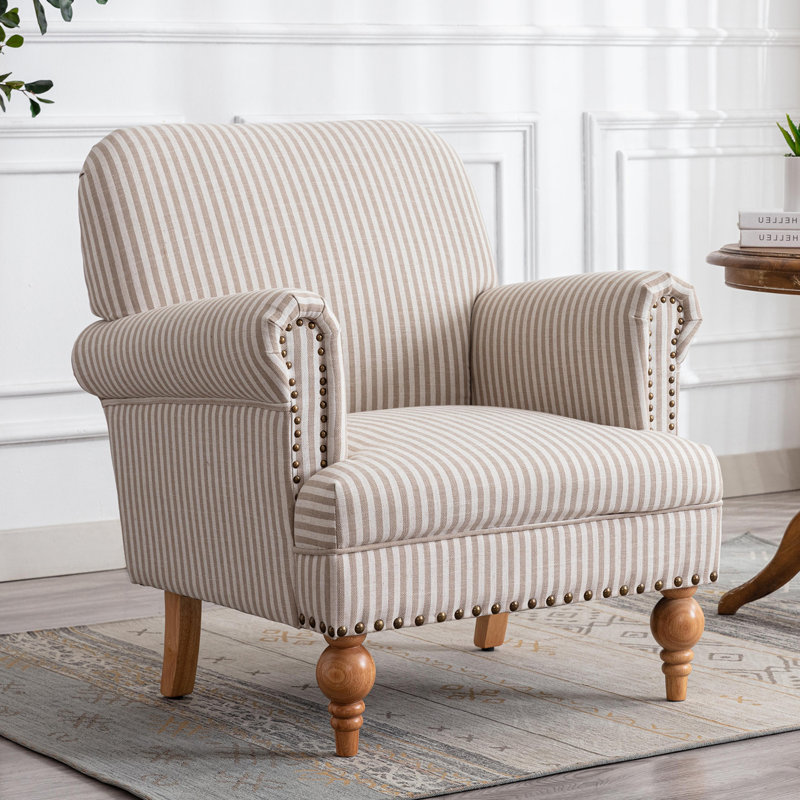 Tolna Upholstered Armchair, Cream Stripe