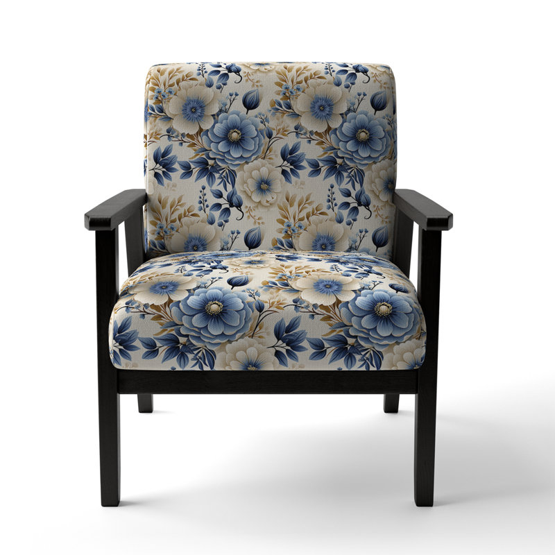 Fauteuil d'appoint rembourré Classic Blue Harmony Bouquet