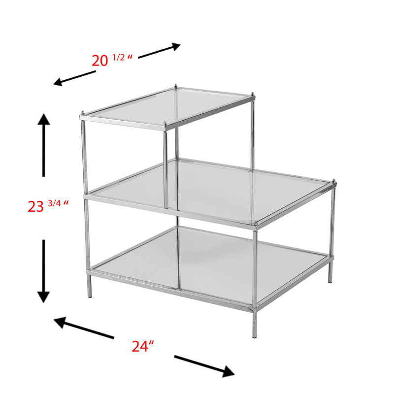 Accent Table, End Table With Storage Shelves