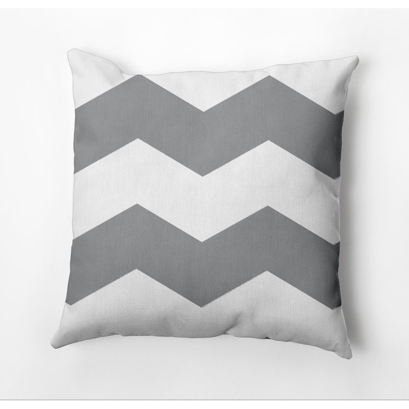  Housse et insert de coussin carré à chevrons, Gris, 16 po x 16 po