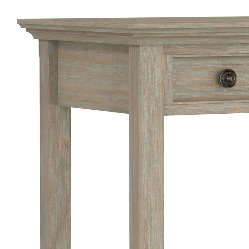 Amherst Distressed Grey Solid Wood Desk with Keyboard Tray