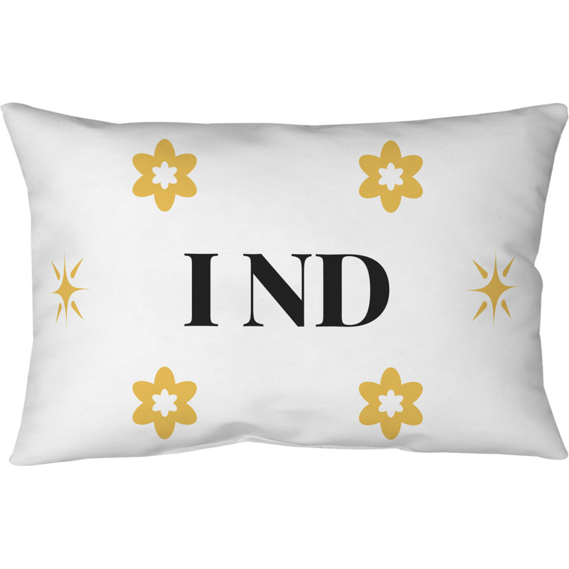 Oreiller en polyester Indianapolis, Blanc / jaune