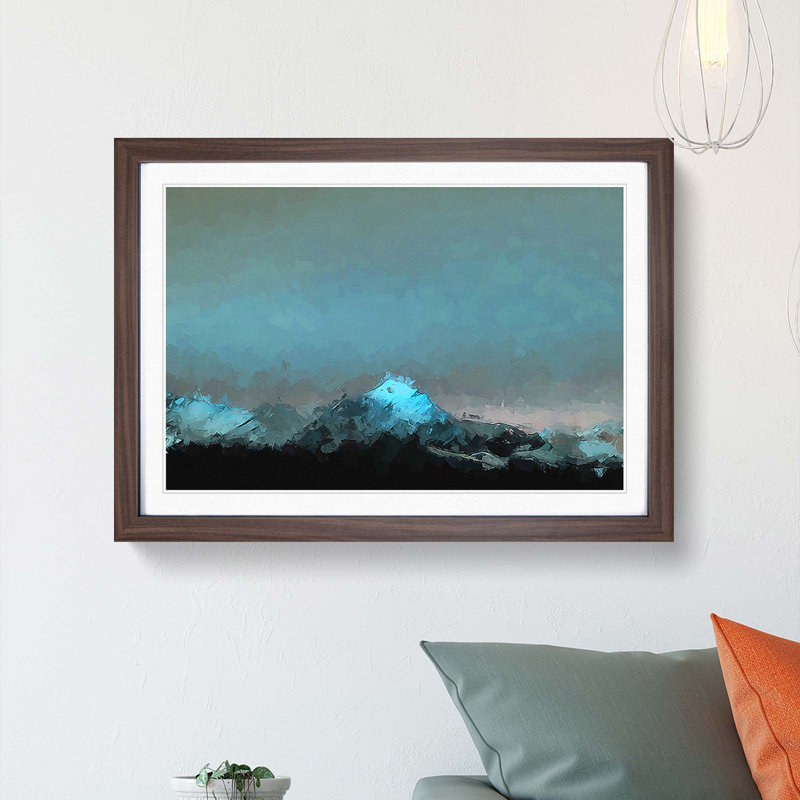 Monte Due Mani Mountain Top - Picture Frame Graphic Art Print, 27cm H x 36cm W x 2cm D, Walnut Framed