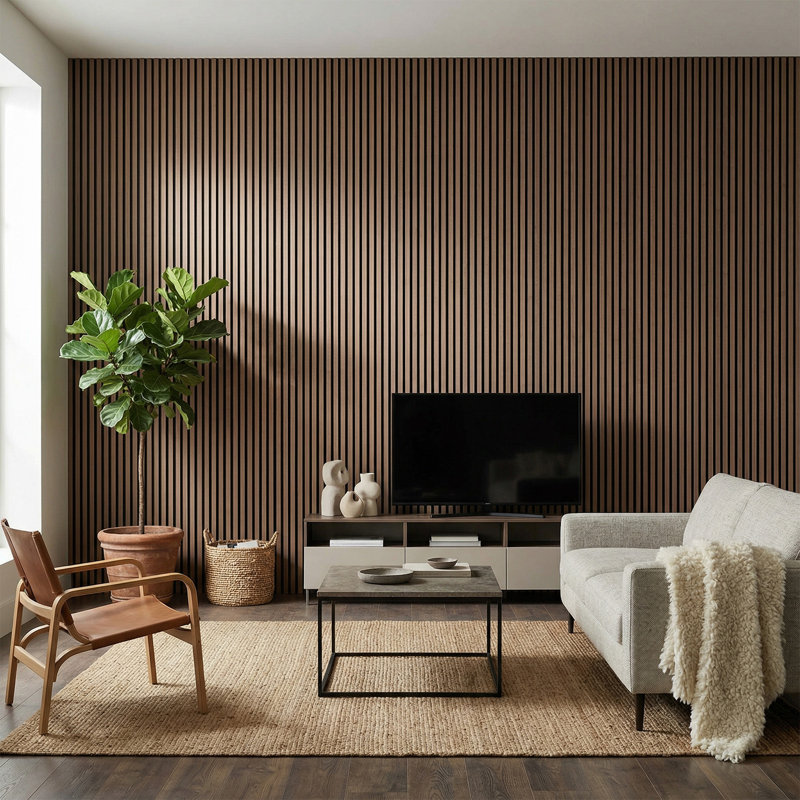 4Pcs Melamine-Faced MDF Wall Panels with PET Backing