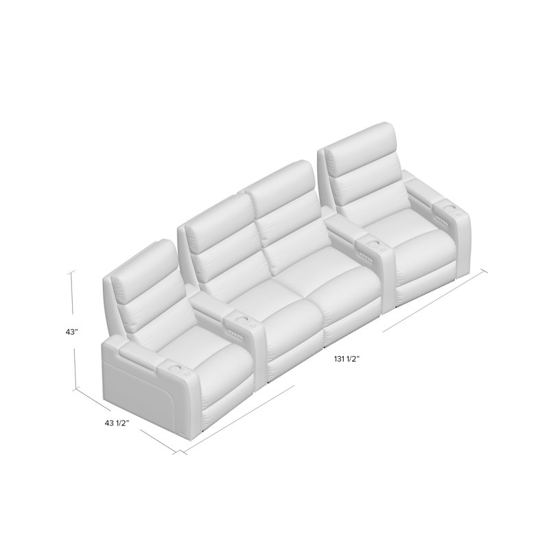 Rangée de cinéma maison Dream HR Series (rangée de 4), Océan Smartsuede