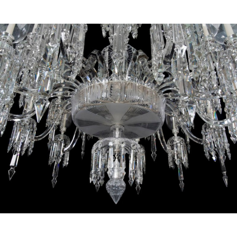 Lustre suspendu en cristal victorien, Or français, Gelé, H 82 po x l 55 po x P 55 po