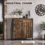 Rustic Industrial Radiator Cover with Top Drawer, Black Frame and Mid-Brown Wood-Effect Body, 93cm High x 88.5cm Wide-138036598