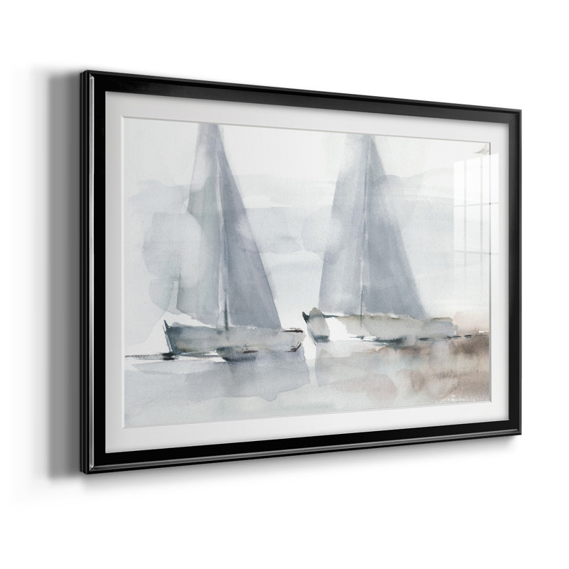 Misty Sails I - reproduction de cadre photo, Noir, H 30,5 po x l 42,5 po x P 1 po