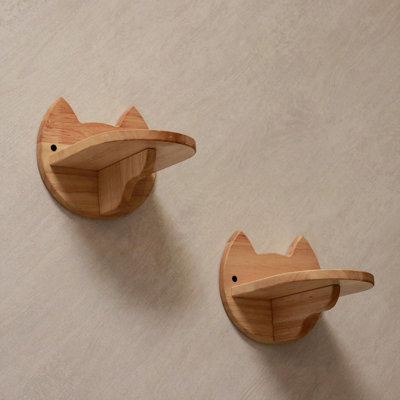  Cat Wall Steps, Cat Shelf, Cat Ladder, Cat Walks(2PCS)| Rubber Wood