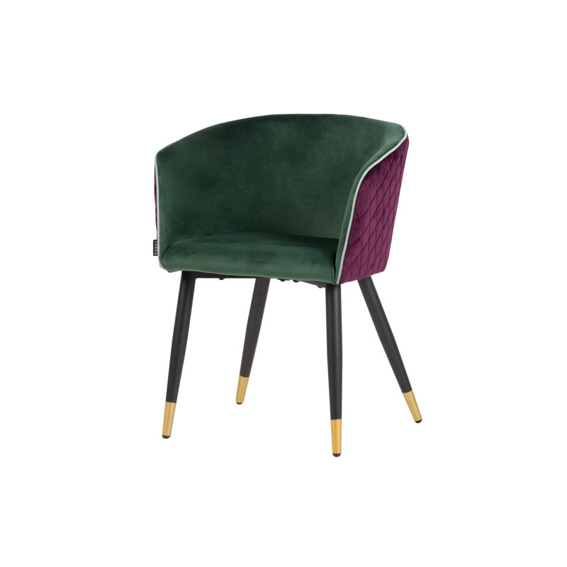 101.6cm H Polyester Upholstered Side Chair, Green/Purple