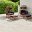 Chaises longues spacieuses de style bohème en rotin d'acier pour le jardin