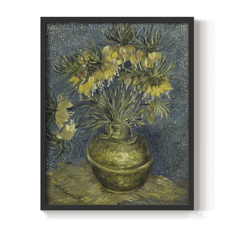 «Vintage Floral Print», impression encadrée CCLI - bois massif, H 30 po x l 24 po, Noir, noir, noir, noir