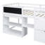Lit mezzanine simple bas blanc avec tiroir et bureau roulant - Bois massif solide pour une chambre à coucher fonctionnelle-707015454