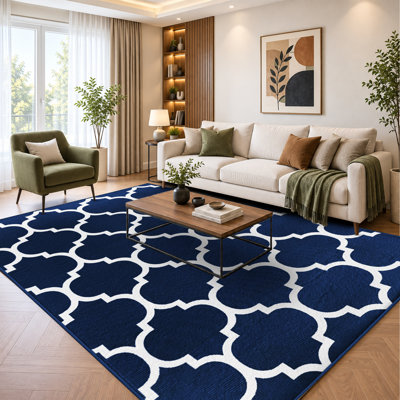 Abstract Machine Printed Shag Area Rug