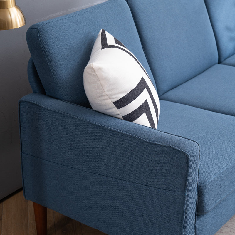 Charlies Upholstered 71.3'' Sofa, Blue 100% Polyester