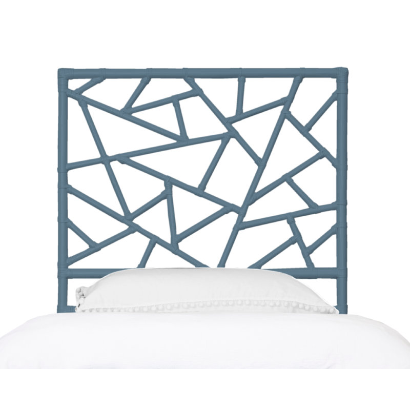 Tiffany Wicker/Rattan Open-Frame Headboard, Twin, Regatta Blue