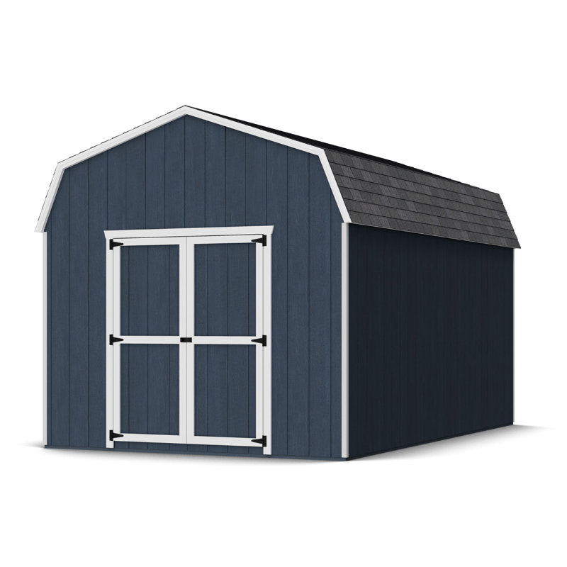Value Gambrel Outdoor Wood Storage Barn with 6 ft. Sidewalls, No, 10' x 16'
