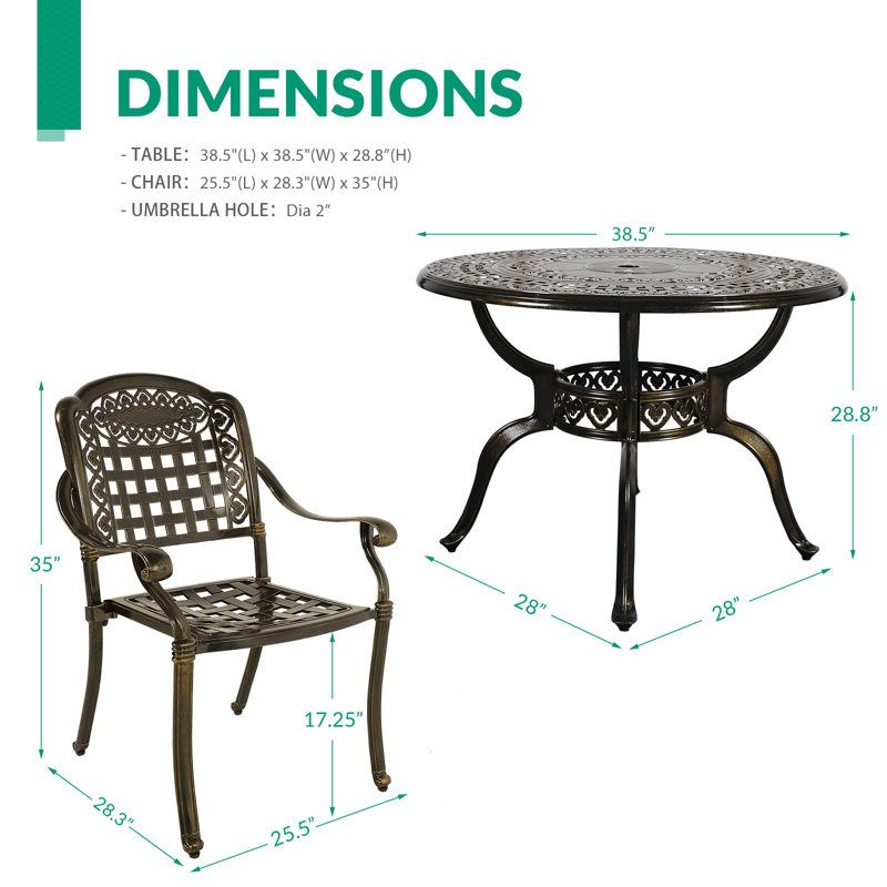 Anieta 4 - Person Round Outdoor Dining Set