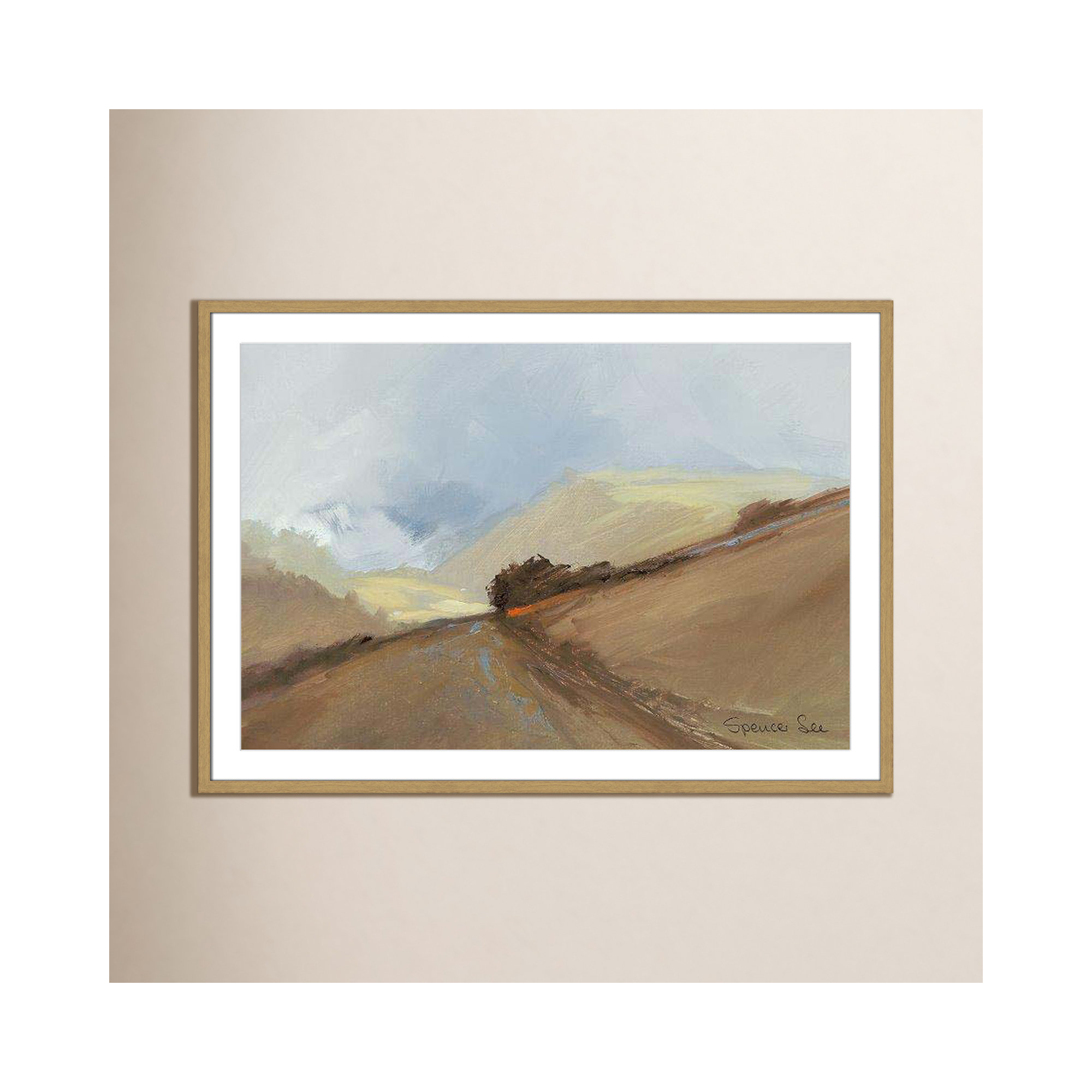 Heaven And Earth II by Spencer Lee, 29.5" H x 41.5" W x 0.75" D, Natural Framed