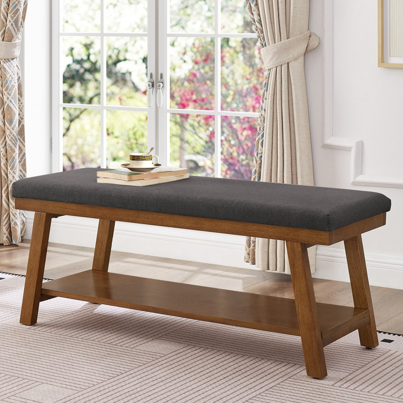 Banc de rangement Mid-Century l 43,5 po, Dark Grey