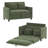 51" Convertible Sofa Bed With Storage Pockets & 2 Pillows, Modern 2-In-1 Folding Corduroy Fabric Loveseat For Small Spaces, Green-529035560-529035574