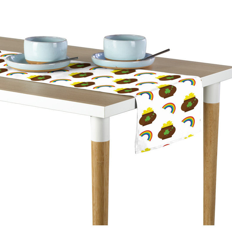 Etheredge Geometric St. Patrick's Day Table Runner, 108" L x 14" W