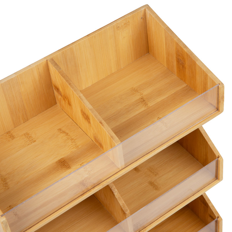 Mind Reader Coffee Pod Condiment Station, Countertop Organizer, Kitchen, Rayon from Bamboo, 13"L x 6.25"W x 15.25"H, Brown