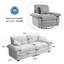 Ensemble de salon avec canapé 3 pièces Modern Chenille Cloud-1147710551