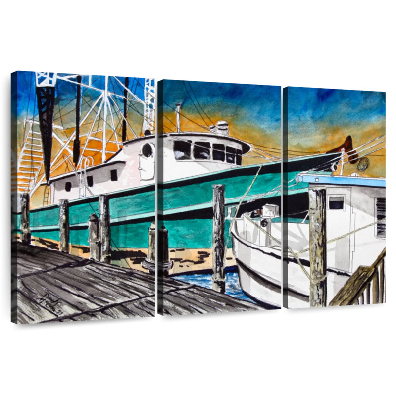 Mehar Shrimp Boats I, 32" H x 50" W