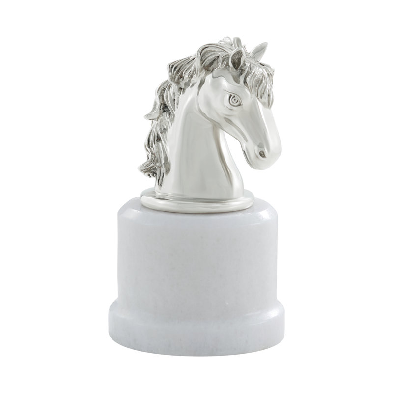Spencer London Animals Figurines & Sculptures, White/Nickel Plated