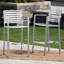 Ensemble de 2 tabourets d'extérieur élégants avec structure en aluminium antirouille et osier durable