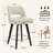 26.4" Swivel Bar Stools Set of 6, Black Solid Wood Legs & Metal Ring Footrest-780815917-780815906