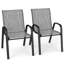 Ensemble de 2 fauteuils de jardin empilables, en textilène résistant aux intempéries, à dossier haut, pour terrasse, balcon ou piscine.-2016387145-2016387148