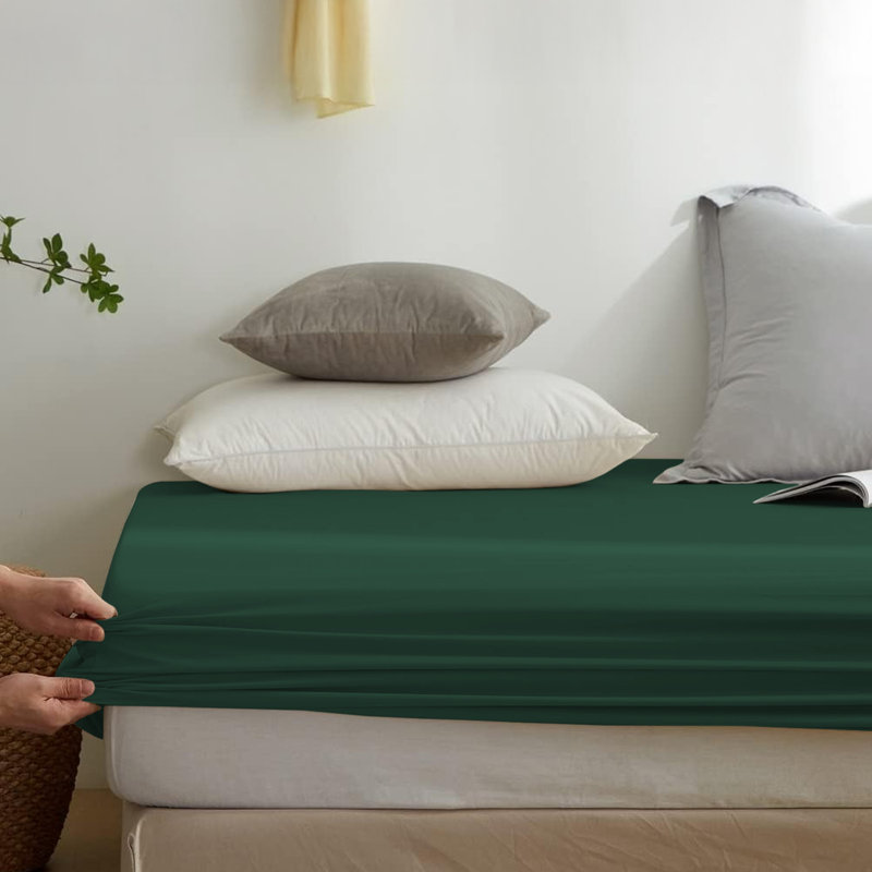 Super Soft Microfiber Deep Pocket Fitted Sheet, Double (4'6), Emerald